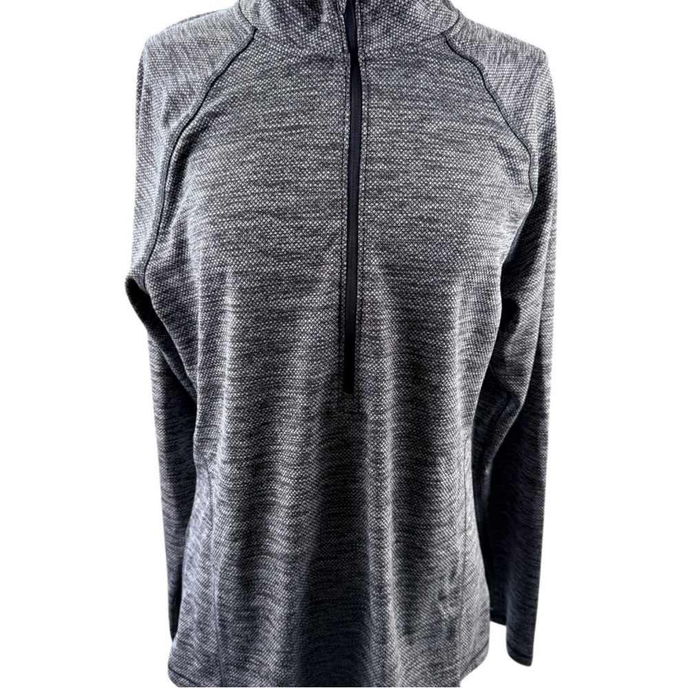 Champion womens Black and Gray Zip-Up running long sleeve
